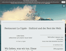 Tablet Screenshot of lacigale-restaurant.de